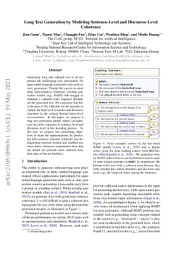 Long Text Generation by Modeling Sentence-Level and Discourse-Level
  Coherence