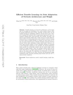 Efficient Transfer Learning via Joint Adaptation of Network Architecture
  and Weight