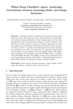 When Deep Classifiers Agree: Analyzing Correlations between Learning
  Order and Image Statistics
