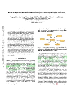 QuatDE: Dynamic Quaternion Embedding for Knowledge Graph Completion