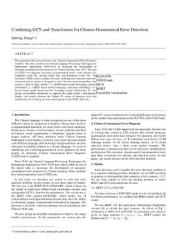 Combining GCN and Transformer for Chinese Grammatical Error Detection