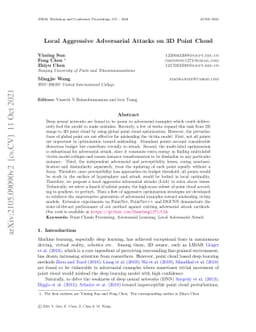 Local Aggressive Adversarial Attacks on 3D Point Cloud