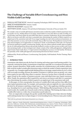 The Challenge of Variable Effort Crowdsourcing and How Visible Gold Can
  Help