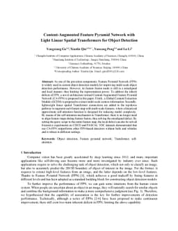Content-Augmented Feature Pyramid Network with Light Linear Spatial
  Transformers for Object Detection