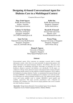 Designing AI-based Conversational Agent for Diabetes Care in a
  Multilingual Context