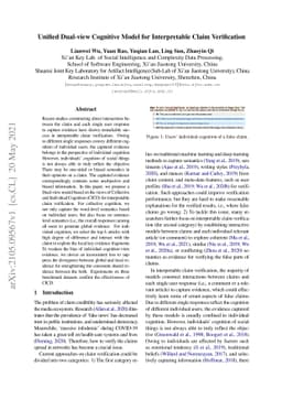 Unified Dual-view Cognitive Model for Interpretable Claim Verification