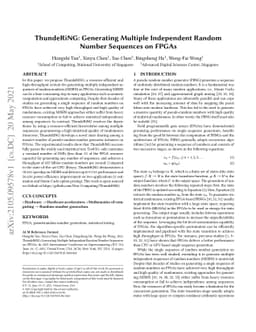 ThundeRiNG: Generating Multiple Independent Random Number Sequences on
  FPGAs