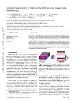Semantic segmentation of multispectral photoacoustic images using deep
  learning