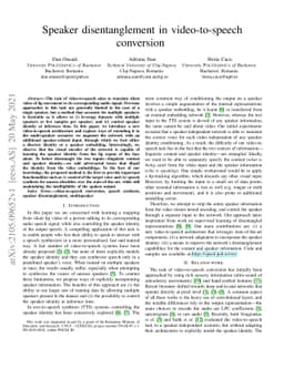 Speaker disentanglement in video-to-speech conversion