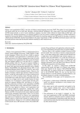 Bidirectional LSTM-CRF Attention-based Model for Chinese Word
  Segmentation