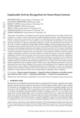 Explainable Activity Recognition for Smart Home Systems