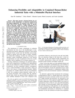 Enhancing Flexibility and Adaptability in Conjoined Human-Robot
  Industrial Tasks with a Minimalist Physical Interface