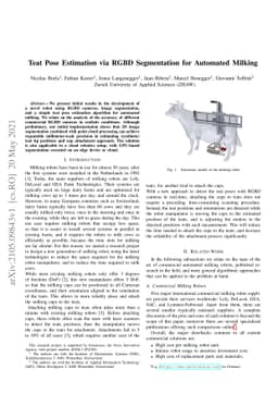 Teat Pose Estimation via RGBD Segmentation for Automated Milking