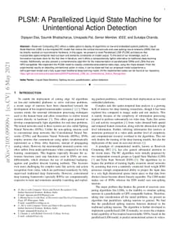 PLSM: A Parallelized Liquid State Machine for Unintentional Action
  Detection