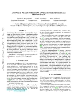 An Optical physics inspired CNN approach for intrinsic image
  decomposition