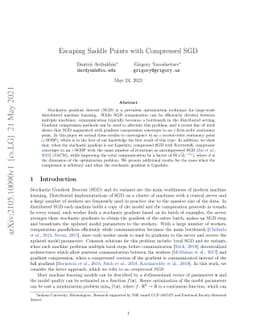 Escaping Saddle Points with Compressed SGD