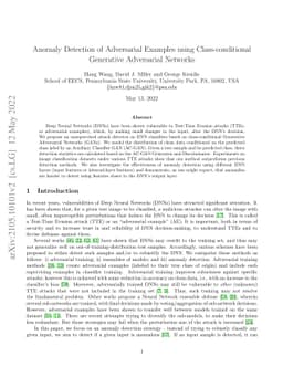 Anomaly Detection of Adversarial Examples using Class-conditional
  Generative Adversarial Networks