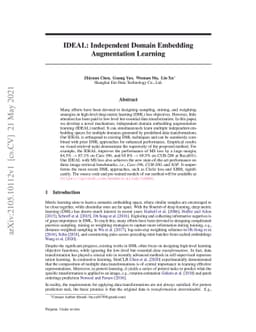 IDEAL: Independent Domain Embedding Augmentation Learning