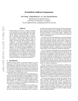 Probabilistic Sufficient Explanations