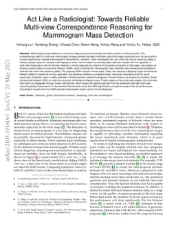 Act Like a Radiologist: Towards Reliable Multi-view Correspondence
  Reasoning for Mammogram Mass Detection