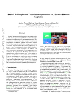 DAVOS: Semi-Supervised Video Object Segmentation via Adversarial Domain
  Adaptation