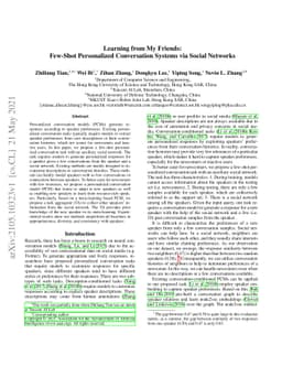 Learning from My Friends: Few-Shot Personalized Conversation Systems via
  Social Networks