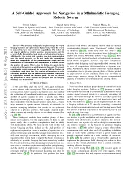 A Self-Guided Approach for Navigation in a Minimalistic Foraging Robotic
  Swarm