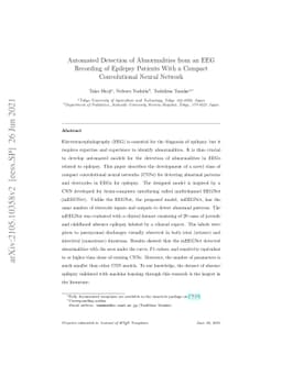 Automated Detection of Abnormalities from an EEG Recording of Epilepsy
  Patients With a Compact Convolutional Neural Network