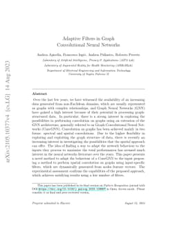 Adaptive Filters in Graph Convolutional Neural Networks