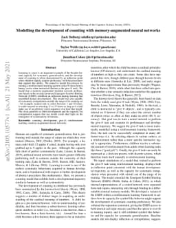 Modelling the development of counting with memory-augmented neural
  networks