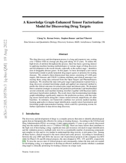 A Knowledge Graph-Enhanced Tensor Factorisation Model for Discovering
  Drug Targets