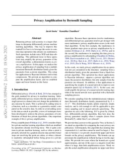 Privacy Amplification Via Bernoulli Sampling