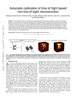 Automatic calibration of time of flight based non-line-of-sight
  reconstruction