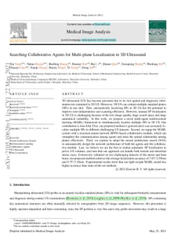 Searching Collaborative Agents for Multi-plane Localization in 3D
  Ultrasound