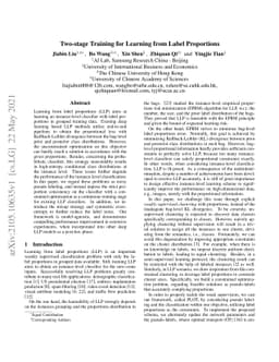 Two-stage Training for Learning from Label Proportions