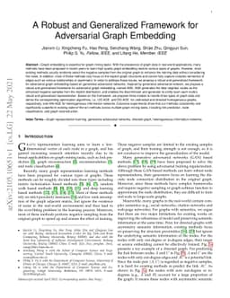A Robust and Generalized Framework for Adversarial Graph Embedding