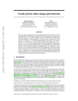 Locally private online change point detection