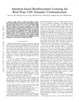 Attention-based Reinforcement Learning for Real-Time UAV Semantic
  Communication