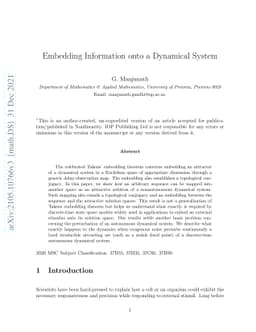 Embedding Information onto a Dynamical System