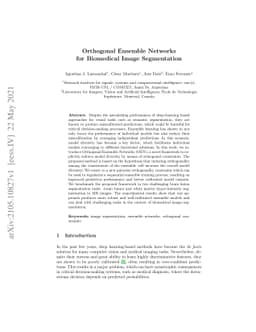 Orthogonal Ensemble Networks for Biomedical Image Segmentation