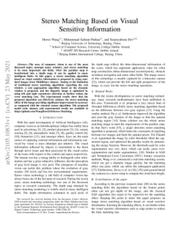 Stereo Matching Based on Visual Sensitive Information