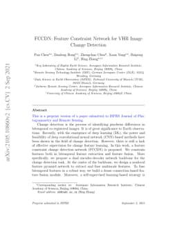 FCCDN: Feature Constraint Network for VHR Image Change Detection