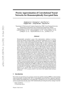 Precise Approximation of Convolutional Neural Networks for
  Homomorphically Encrypted Data