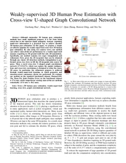 Weakly-supervised 3D Human Pose Estimation with Cross-view U-shaped
  Graph Convolutional Network