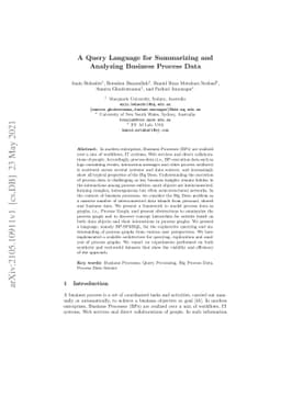 A Query Language for Summarizing and Analyzing Business Process Data