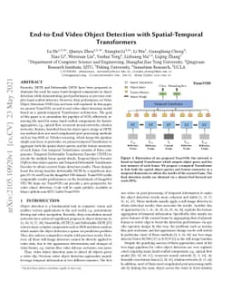End-to-End Video Object Detection with Spatial-Temporal Transformers