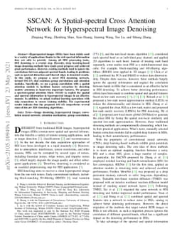 SSCAN: A Spatial-spectral Cross Attention Network for Hyperspectral
  Image Denoising