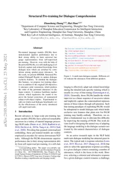 Structural Pre-training for Dialogue Comprehension