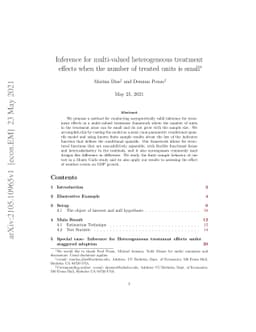 Inference for multi-valued heterogeneous treatment effects when the
  number of treated units is small