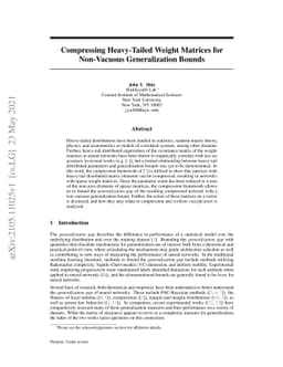 Compressing Heavy-Tailed Weight Matrices for Non-Vacuous Generalization
  Bounds